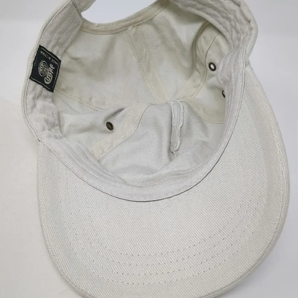 Cobra 5 Panel Beige Hat One Size FamilyLife Green Embroidery Slideback Strap